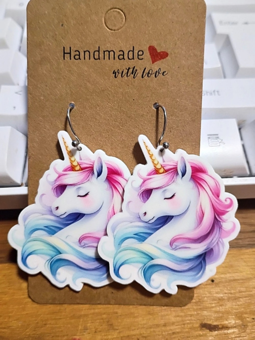 Kids Jewelry Unicorn Fashion Earrings in Pink & Blue